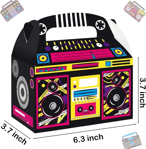 umoni Radio Boombox Favor Box 80s 90s Party Decorations Boom Box Treat Boxes 24PCS Radio Birthday Party Supplies Retro Boombox Gift Box for 1980s Music Theme Party Decor in Saudi Arabia