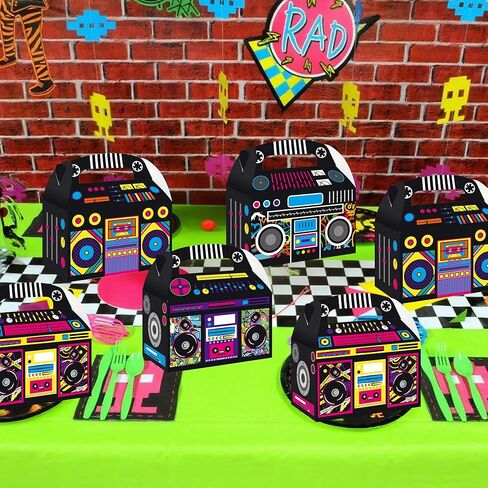 umoni Radio Boombox Favor Box 80s 90s Party Decorations Boom Box Treat Boxes 24PCS Radio Birthday Party Supplies Retro Boombox Gift Box for 1980s Music Theme Party Decor in Saudi Arabia