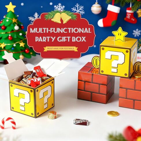 12PCS Game Theme Question Brick Pipe Treat Boxes–Game Themed Party Favor Boxes for Birthday, Holiday Events,Candy Treats & Classroom Celebrations (Small) in Saudi Arabia