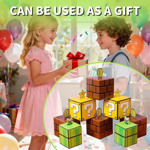 12PCS Game Theme Question Brick Pipe Treat Boxes–Game Themed Party Favor Boxes for Birthday, Holiday Events,Candy Treats & Classroom Celebrations (Small) in Saudi Arabia