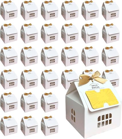30 Pack Real Estate Agent Supplies – Realtor Supplies & Open House Supplies Gift Set, Real Estate Agent Gifts for Clients with House Gift Boxes, Greeting Cards & Beige Bows for Closings and Marketing in Saudi Arabia
