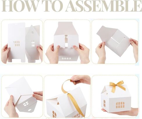 30 Pack Real Estate Agent Supplies – Realtor Supplies & Open House Supplies Gift Set, Real Estate Agent Gifts for Clients with House Gift Boxes, Greeting Cards & Beige Bows for Closings and Marketing in Saudi Arabia