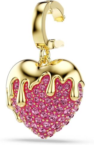 Swarovski Idyllia charm, Round cut, Heart, Pink, Gold-tone plated in Saudi Arabia