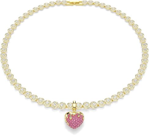 Swarovski Idyllia charm, Round cut, Heart, Pink, Gold-tone plated in Saudi Arabia