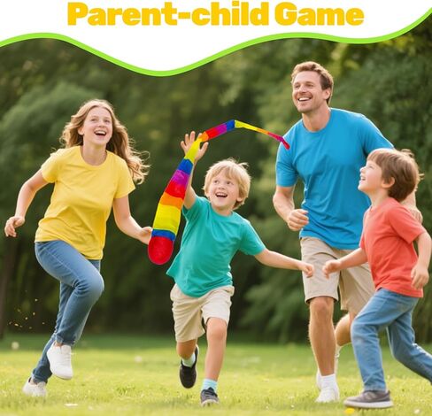 2 Pcs 8 Colors Throw and Catch Balls with Rainbow Tails, Outdoor Toys Bulk Playground Balls for Kids Adults, Physical Equipment Indoor Recess Games for Preschool, Camping Toys, 37" in Saudi Arabia