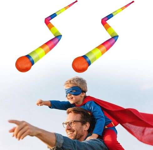2 Pcs 8 Colors Throw and Catch Balls with Rainbow Tails, Outdoor Toys Bulk Playground Balls for Kids Adults, Physical Equipment Indoor Recess Games for Preschool, Camping Toys, 37" in Saudi Arabia
