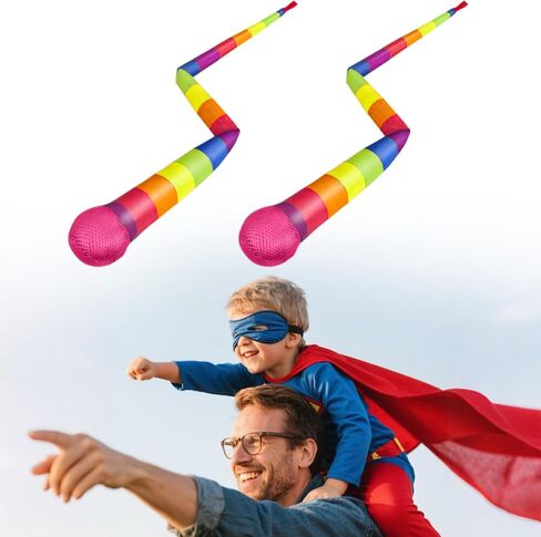 2 Pcs 8 Colors Throw and Catch Balls with Rainbow Tails, Outdoor Toys Bulk Playground Balls for Kids Adults, Physical Equipment Indoor Recess Games for Preschool, Camping Toys, 37" in Saudi Arabia