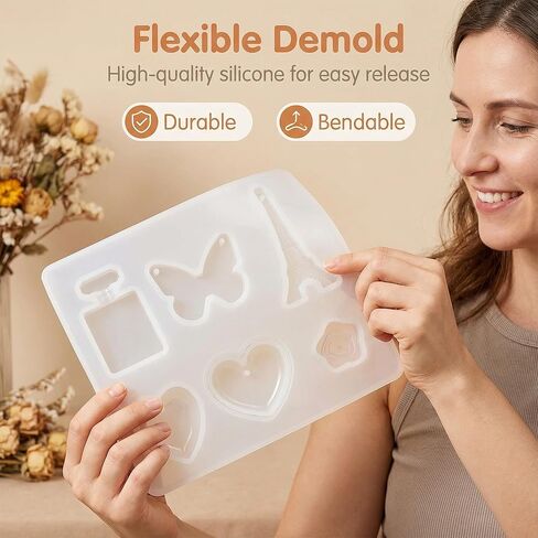 Epoxy Resin Molds Tower-Inspired Silicone Casting Template, White 1 Piece Flexible Mold for Small Charms, Keepsakes, and Desk Decor DIY Projects in Saudi Arabia