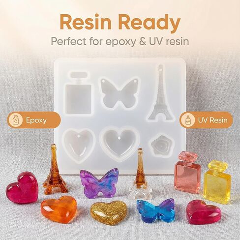 Epoxy Resin Molds Tower-Inspired Silicone Casting Template, White 1 Piece Flexible Mold for Small Charms, Keepsakes, and Desk Decor DIY Projects in Saudi Arabia