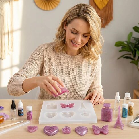Epoxy Resin Molds Tower-Inspired Silicone Casting Template, White 1 Piece Flexible Mold for Small Charms, Keepsakes, and Desk Decor DIY Projects in Saudi Arabia