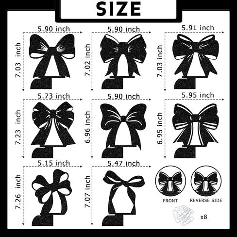 8PCS Black Bow Birthday Party Decorations Bow Honeycomb Centerpieces Coquette Themed Birthday Anniversary Party Decorations Supplies(Double-Sided Paper) in Saudi Arabia