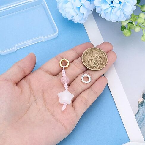 PH PandaHall 2 Pieces 925 Sterling Silver Spring Gate Rings 10mm Spring Clasp Jewelry Making Supplies Golden & Silver Clasps for Necklace Bracelet Repair Wedding Jewelry Christmas, 9 Gauge in Saudi Arabia