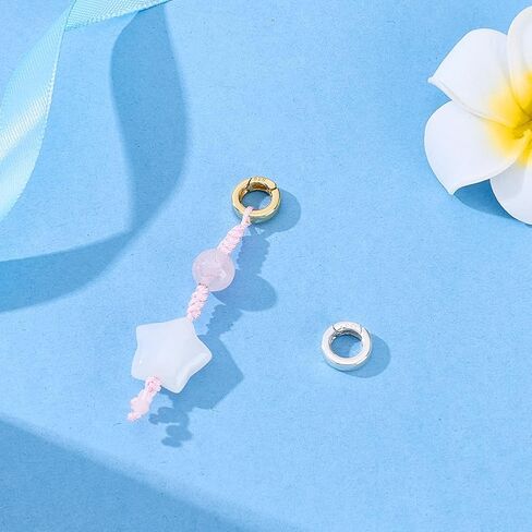 PH PandaHall 2 Pieces 925 Sterling Silver Spring Gate Rings 10mm Spring Clasp Jewelry Making Supplies Golden & Silver Clasps for Necklace Bracelet Repair Wedding Jewelry Christmas, 9 Gauge in Saudi Arabia