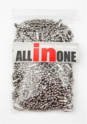 ALL in ONE 90g/100pcs Nickel Plated Connector Clasp Ball Chains Keychain Tag (Silver) in Saudi Arabia