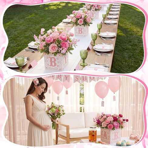 6 قطع من صندوق استحمام الطفل Cielito Lindo، مقاس 7x7x7 بوصة، قطعة مركزية على شكل زهرة وردية مع حروف، قطعة مركزية لحفلة استحمام الطفل المكسيكي، حامل كتلة للحفلات للكشف عن الجنس، ديكور طاولة in Kuwait