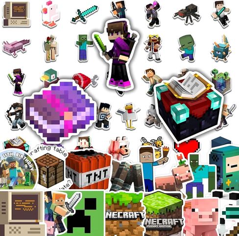 50 قطعة من الملصقات، ملصقات Pixel Miner للمراهقين والبالغين، هدايا حفلات ألعاب الفيديو in Kuwait