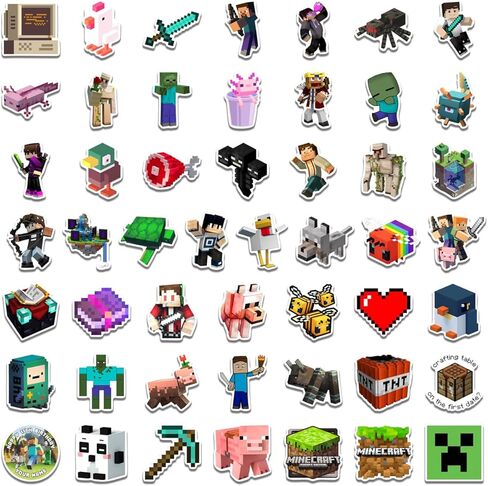 50 قطعة من الملصقات، ملصقات Pixel Miner للمراهقين والبالغين، هدايا حفلات ألعاب الفيديو in Kuwait