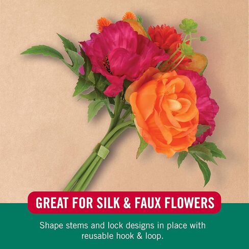 Velcro Brand Floral Ties, Reusable Bouquet Fastener & Floral Wire Alternative; Soft Stem‑Safe Hook & Loop for Florists, DIY Crafts & Bouquet Making Supplies; Cut‑to‑Length Roll, Green 25ft x 1/2in in Saudi Arabia