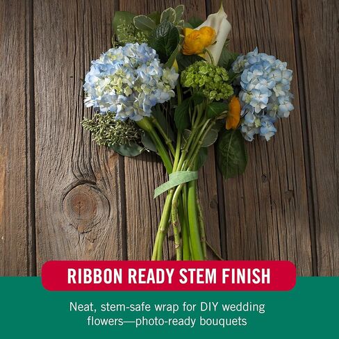 Velcro Brand Floral Ties, Reusable Bouquet Fastener & Floral Wire Alternative; Soft Stem‑Safe Hook & Loop for Florists, DIY Crafts & Bouquet Making Supplies; Cut‑to‑Length Roll, Green 25ft x 1/2in in Saudi Arabia