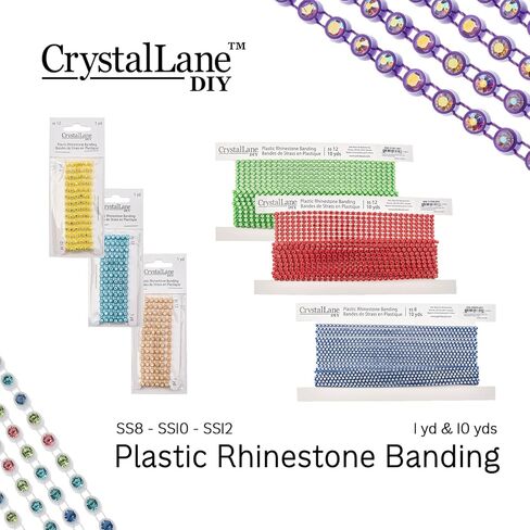 Crystal Lane Rhinestone Banding 10yds, ss12 Black Casing, Crystal in Saudi Arabia