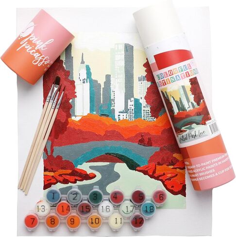Pink Picasso Kits Colorful Destinations Paint by Number for Adults and Teens | DIY Unique Canvas Painting Kits Color by Numbers Arts & Crafts Kit | Desert Daydream 8x10- Paint Kit Set in Saudi Arabia