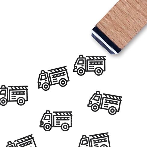 Fire Truck Firefight Rubber Stamp, 3/5 Inch Small Mini Stamp for Scrapbooking Card Making Planner in Saudi Arabia