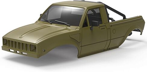 SCX24 Body, 1/24 Pickup Hard Body Shell with Bed Rack, RC Truck Body for Axial SCX24 C10 Bronco Wrangler Base Camp 4Runner, Scale RC Crawler Accessories (Green) in Saudi Arabia
