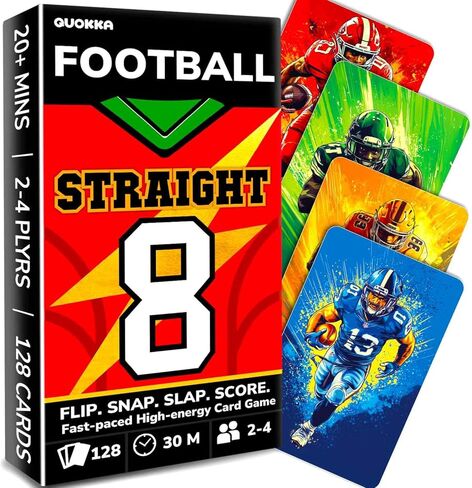 QUOKKA Soccer Fast-Paced Card Game for Kids & Adults – 128 Cards & Easy Rules – Quick & Fun Matching Game – 2-4 Players – Ages 8+ – Perfect for Family Games Night, Travel and Parties in Saudi Arabia