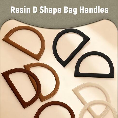 Luomorgo 4 Pcs Crochet Bag Bases Set with 8 Pcs D-Shape Handles - PU Leather Bottom & 2 Pcs Crochet Hooks for DIY Bag Making, Shoulder Bags & Crafts in Kuwait