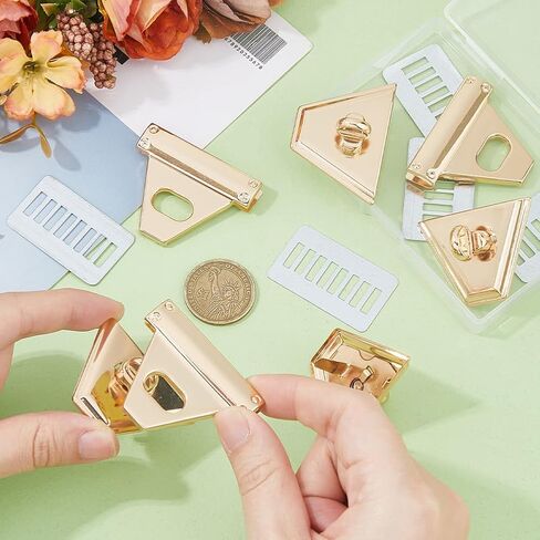 Hobbspring 6 Sets Handbag Closure Lock Hardware Purse Closure Latches Metal Handbag Twist Lock Fasteners Accessories for Leather Handbag Briefcase Wallet DIY Craft in Saudi Arabia