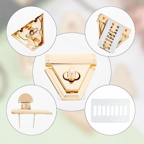 Hobbspring 6 Sets Handbag Closure Lock Hardware Purse Closure Latches Metal Handbag Twist Lock Fasteners Accessories for Leather Handbag Briefcase Wallet DIY Craft in Saudi Arabia