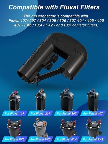 موصل حافة لـ Fluval 107 207 304 305 306 307 404 405 406 407 FX6 FX5 FX4 FX2، مشبك حافة خرطوم حوض السمك، دعامة خرطوم مضلعة - عبوتان in Kuwait