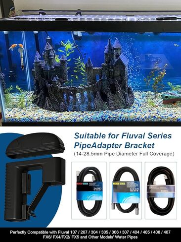 موصل حافة لـ Fluval 107 207 304 305 306 307 404 405 406 407 FX6 FX5 FX4 FX2، مشبك حافة خرطوم حوض السمك، دعامة خرطوم مضلعة - عبوتان in Kuwait