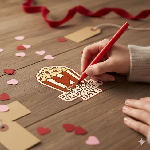 ملصقات عيد الحب، 50 قطعة من بطاقات الهدايا بتصميم الفشار على شكل قلب، ملصقات هدايا للحفلات مقاس 3.54 × 2.44 بوصة للبطاقات والحرف اليدوية ومكافآت الفصل الدراسي، مثالية للأطفال والأزواج والحرف اليدوية in Saudi Arabia