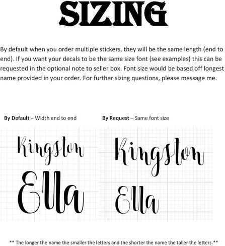 Personalized Vinyl Name Decal - Custom Self Adhesive Sticker - Many Colors, Fonts, & Sizes in Saudi Arabia