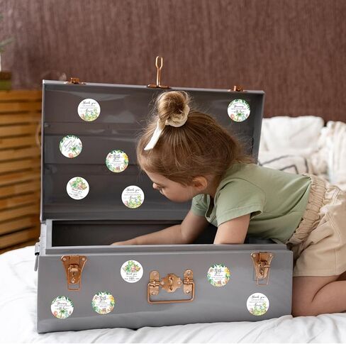 JarThenaAMCS 120 قطعة من ملصقات شكرًا لك على استحمام الطفل بألوان مائية على شكل ديناصور كرتوني لاصق ملصق لاصق لتزيين حقيبة عيد ميلاد الطفل وديكور الغلق، 5 سم in Kuwait