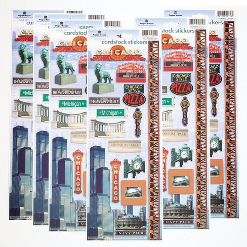 Paper House Productions Chicago Cardstock Sticker Sheet for Crafts, Scrapbooking & Collecting - Iconic Chicago in Saudi Arabia