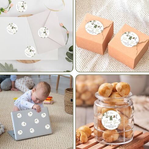 Whaline 200Pcs Baby Shower Clothes Thank You Stickers Mallard Duck Baby Clothes Adhesive Label Decal for Boy Birthday Party Treat Bag Sealing Decoration, 2 Inch in Saudi Arabia