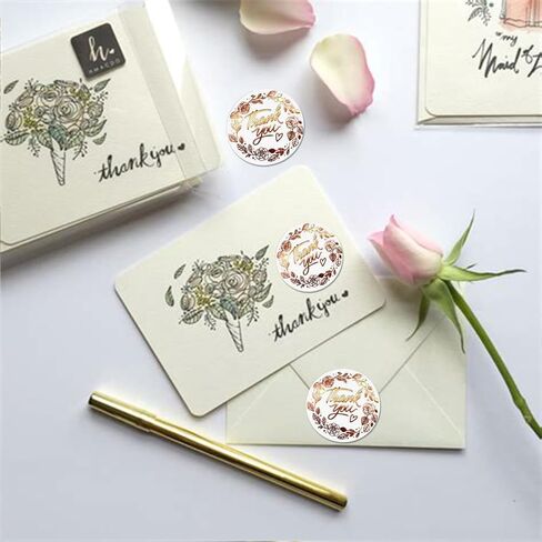 500 PCS Thank You Stickers Roll 1-Inch Round Self-Adhesive Gold Stickers for Packaging, Gift Bags, Weddings, Envelopes, and Small Business Orders in Saudi Arabia