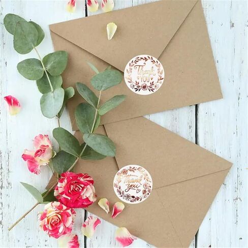 500 PCS Thank You Stickers Roll 1-Inch Round Self-Adhesive Gold Stickers for Packaging, Gift Bags, Weddings, Envelopes, and Small Business Orders in Saudi Arabia