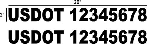 Set of 2 Custom Decals 2" x 20" US DOT Number Sticker Truck Commercial Van Pick up Semi Truck Required Decals in Saudi Arabia