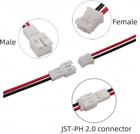 10pcs Tiny Whoop JST-PH 2.0 Male and Female Connector Cable 80mm Wire Cables for Battery JJRC H36 H67 Blade Inductrix E010 E013 in Kuwait
