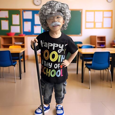 Old Man Costume for Boys 100th Day of School Kids Grandpa Dress up Old Person Outfit 100 Days T-Shirt With Accessories in Saudi Arabia
