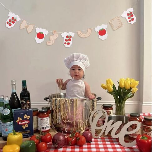 That's Amore Ciao Banner - Baby Pasta Noodle Tomato Italian Tuscan Italy Wine Pizza Baby Shower Gender Reveal, Bambino Bambina Party Decor Decorations (Ciao Baby Banner) in Saudi Arabia