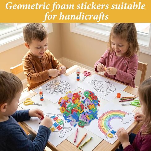 156 Pcs Glitter Foam Letter Stickers, Self Adhesive A-Z Glitter Foam Alphabet Stickers for DIY Crafts School Project Classroom Supplies Party Decorations, Rich Colors (1.5 x 1.4 in) in Saudi Arabia