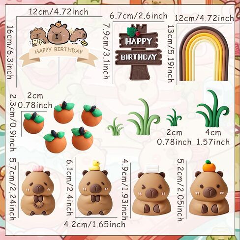 Capybara Cake Toppers Mini Blowfish Party Supplies for Capybara Birthday Party Supplies Shower Favors in Kuwait