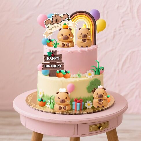 Capybara Cake Toppers Mini Blowfish Party Supplies for Capybara Birthday Party Supplies Shower Favors in Kuwait