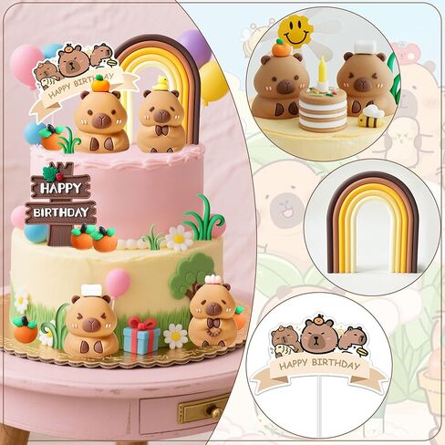 Capybara Cake Toppers Mini Blowfish Party Supplies for Capybara Birthday Party Supplies Shower Favors in Kuwait