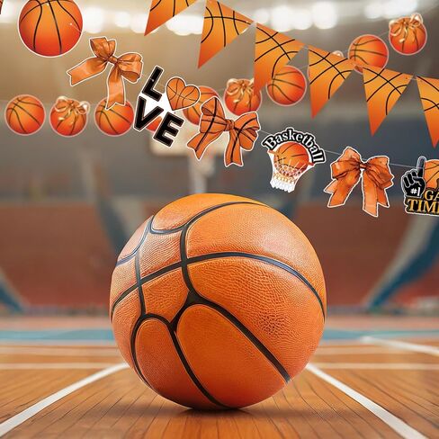 5 Pcs Basketball Bow Party Banner Decorations Senior Night Sports Garland Decor Basketball Coquette Birthday Party Decorations Hanging Decor Sports Game Garland for Birthday Supplies in Kuwait