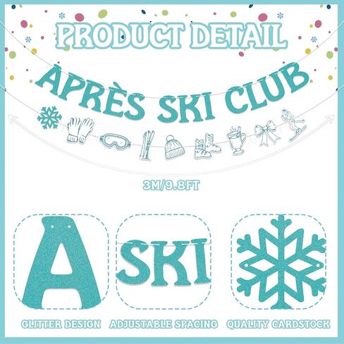 ديكورات حفلات التزلج من Après - لافتة نادي التزلج من Après، ديكور حفلات الزفاف في الشتاء من Après Ski Club، ديكور حفلات العزوبية باللون الأزرق in Kuwait